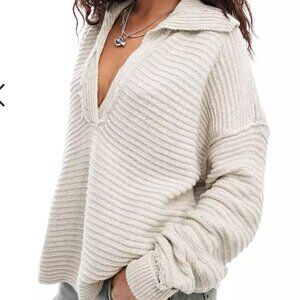 Free People Grey Marlie Sweater